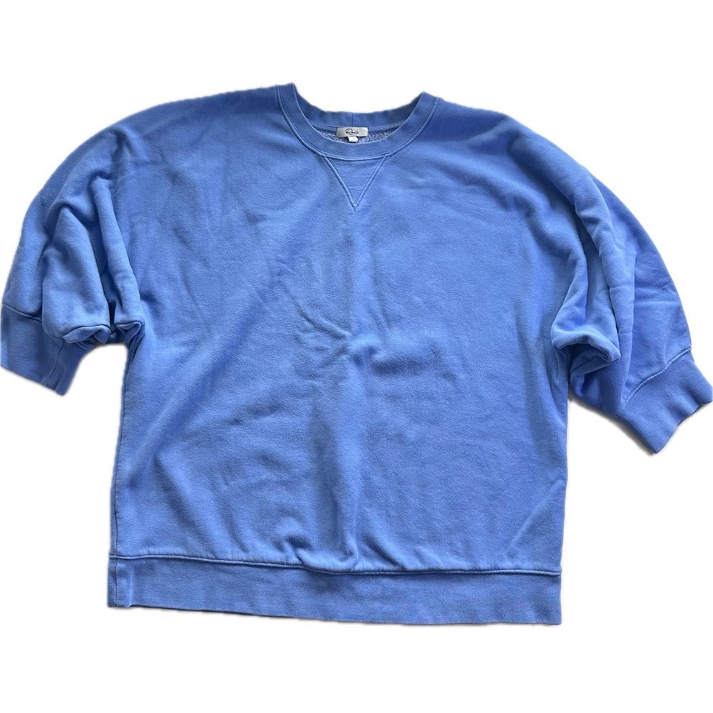 Rails Annie Boxy Crewneck Sweatshirt Batwing Sleeve Periwinkle Blue Size Large